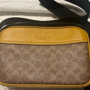 Coach Belt Bag in Brown and Yellow